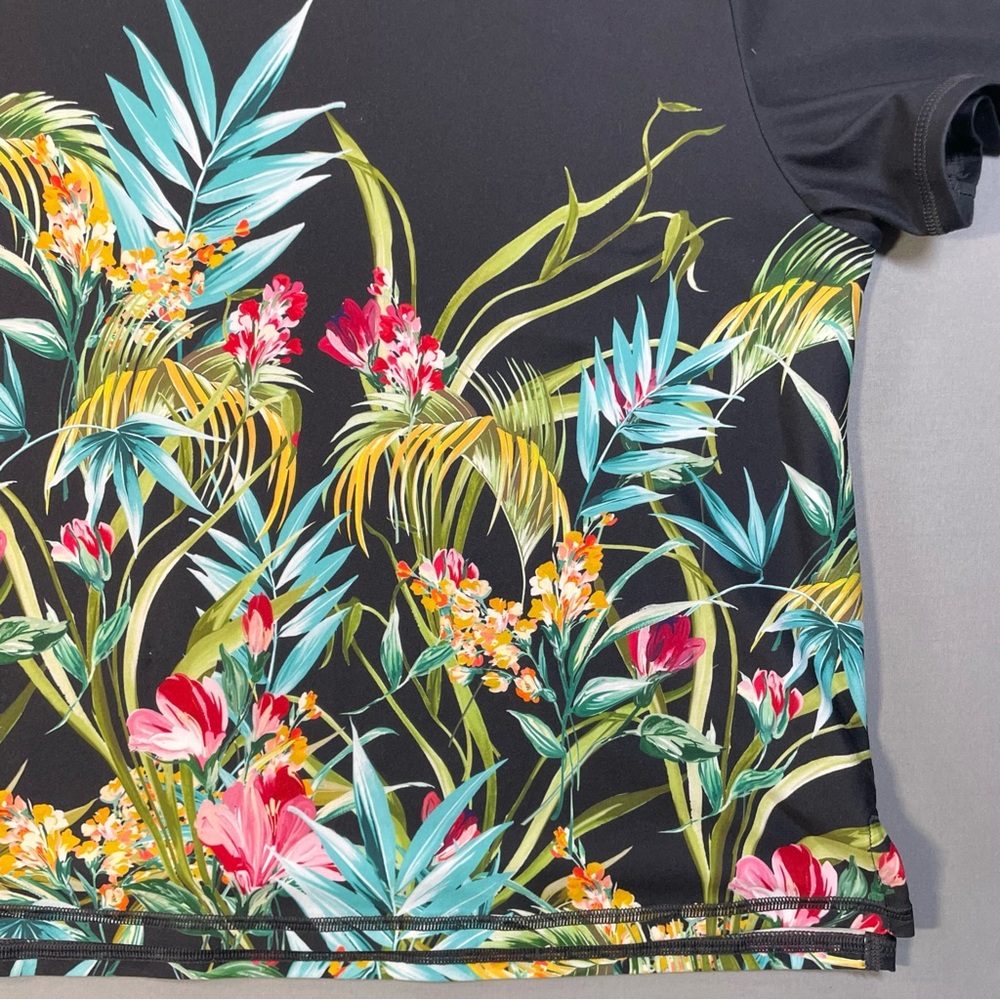 Johnny Was Bee Active Short Sleeve Step Hem Tee, Floral, Cropped - Womens Large - Picture 7 of 16